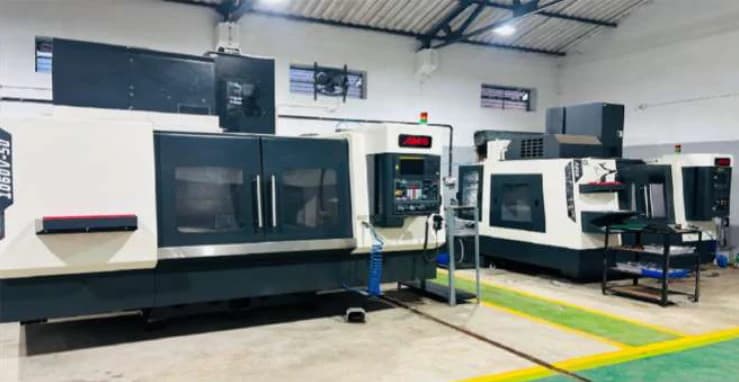 AMS vertical machining centres on the Belgaum manufacturing floor